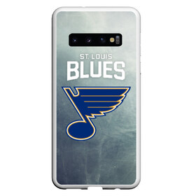 Чехол для Samsung Galaxy S10 с принтом St Louis Blues в Новосибирске, Силикон | Область печати: задняя сторона чехла, без боковых панелей | Тематика изображения на принте: nhl | st. louis blues | блюз | нхл | сент луиз | сент луис | сент луис блюз | тарасенко | хоккей | шайба