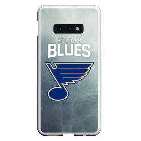 Чехол для Samsung S10E с принтом St Louis Blues в Новосибирске, Силикон | Область печати: задняя сторона чехла, без боковых панелей | nhl | st. louis blues | блюз | нхл | сент луиз | сент луис | сент луис блюз | тарасенко | хоккей | шайба