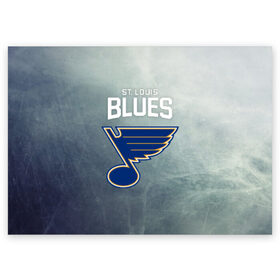Поздравительная открытка с принтом St. Louis Blues в Новосибирске, 100% бумага | плотность бумаги 280 г/м2, матовая, на обратной стороне линовка и место для марки
 | nhl | st. louis blues | блюз | нхл | сент луиз | сент луис | сент луис блюз | тарасенко | хоккей | шайба