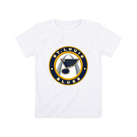 Детская футболка хлопок с принтом St. Louis Blues alt. в Новосибирске, 100% хлопок | круглый вырез горловины, полуприлегающий силуэт, длина до линии бедер | nhl | st. louis blues | блюз | нхл | сент луиз | сент луис | сент луис блюз | тарасенко | хоккей | шайба