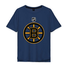 Мужская футболка хлопок Oversize с принтом Boston Bruins NHL в Новосибирске, 100% хлопок | свободный крой, круглый ворот, “спинка” длиннее передней части | Тематика изображения на принте: boston | boston bruins | hockey | nhl | бостон | бостон брюинз | кубок стенли | нхл | спорт | хоккей | шайба