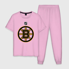 Мужская пижама хлопок с принтом Boston Bruins NHL в Новосибирске, 100% хлопок | брюки и футболка прямого кроя, без карманов, на брюках мягкая резинка на поясе и по низу штанин
 | boston | boston bruins | hockey | nhl | бостон | бостон брюинз | кубок стенли | нхл | спорт | хоккей | шайба