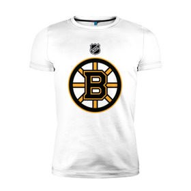 Мужская футболка премиум с принтом Boston Bruins NHL в Новосибирске, 92% хлопок, 8% лайкра | приталенный силуэт, круглый вырез ворота, длина до линии бедра, короткий рукав | Тематика изображения на принте: boston | boston bruins | hockey | nhl | бостон | бостон брюинз | кубок стенли | нхл | спорт | хоккей | шайба