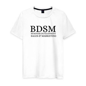 Мужская футболка хлопок с принтом BDSM в Новосибирске, 100% хлопок | прямой крой, круглый вырез горловины, длина до линии бедер, слегка спущенное плечо. | business | development | marketing | sales