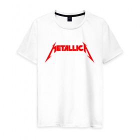 Мужская футболка хлопок с принтом METALLICA RED LOGO в Новосибирске, 100% хлопок | прямой крой, круглый вырез горловины, длина до линии бедер, слегка спущенное плечо. | matters metallica | music | nothing else | rock | trash metal | группа | музыка | музыканты | рок | трэш металл