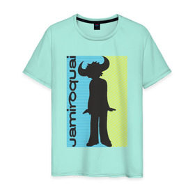 Мужская футболка хлопок с принтом Jamiroquai в Новосибирске, 100% хлопок | прямой крой, круглый вырез горловины, длина до линии бедер, слегка спущенное плечо. | британская | группа | джей кей | диско | современный ритм н блюз | стюарт зендер | тоби смит | фанк | эйсид джаз