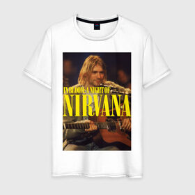 Мужская футболка хлопок с принтом Kurt Cobain In Bloom в Новосибирске, 100% хлопок | прямой крой, круглый вырез горловины, длина до линии бедер, слегка спущенное плечо. | kurt cobain | music | nirvana | rock | кобейн | курт | курт кобейн | музыка | нирвана | рок