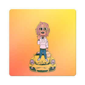 Магнит виниловый Квадрат с принтом Lil Pump - Flex Like Ouu в Новосибирске, полимерный материал с магнитным слоем | размер 9*9 см, закругленные углы | Тематика изображения на принте: flex like ouu | gucci | gucci gang | hip hop | lil | lil pump | pump | rap | trap | гучи | гучи гэнг | лил | лил памп | насос | памп | рэп | трэп | хип хоп