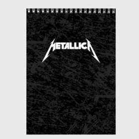 Скетчбук с принтом METALLICA в Новосибирске, 100% бумага
 | 48 листов, плотность листов — 100 г/м2, плотность картонной обложки — 250 г/м2. Листы скреплены сверху удобной пружинной спиралью | matters metallica | music | nothing else | rock | trash metal | группа | металлика | музыка | музыканты | рок | трэш металл