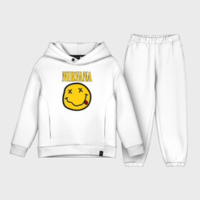 Детский костюм хлопок Oversize с принтом NIRVANA в Новосибирске,  |  | music | nirvana | rip smile | rock | smile | группа | курт кобейн | музыка | нирвана | рок | смайл