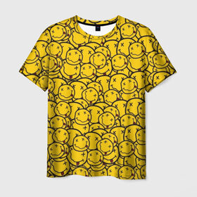 Мужская футболка 3D с принтом NIRVANA в Новосибирске, 100% полиэфир | прямой крой, круглый вырез горловины, длина до линии бедер | music | nirvana | rip smile | rock | smile | группа | курт кобейн | музыка | нирвана | рок | смайл