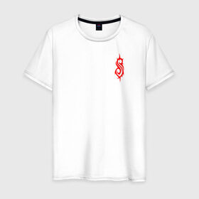 Мужская футболка хлопок с принтом Slipknot в Новосибирске, 100% хлопок | прямой крой, круглый вырез горловины, длина до линии бедер, слегка спущенное плечо. | slipknot | slipknot футболка | слипкнот | слипонт | футболка слипкнот