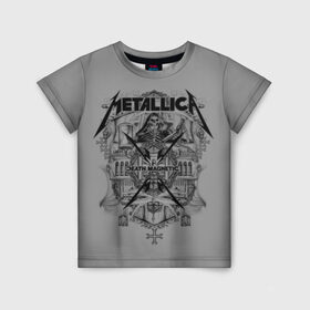 Детская футболка 3D с принтом Metallica в Новосибирске, 100% гипоаллергенный полиэфир | прямой крой, круглый вырез горловины, длина до линии бедер, чуть спущенное плечо, ткань немного тянется | album | black | concert | heavy | kirk | metal | metallica | music | rock | tolls | джеймс хэтфилд | кирк хэмметт | клифф бёртон | ларс ульрих | метал | металлика | трэш