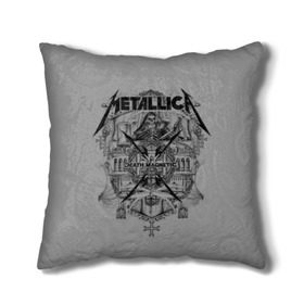 Подушка 3D с принтом Metallica в Новосибирске, наволочка – 100% полиэстер, наполнитель – холлофайбер (легкий наполнитель, не вызывает аллергию). | состоит из подушки и наволочки. Наволочка на молнии, легко снимается для стирки | album | black | concert | heavy | kirk | metal | metallica | music | rock | tolls | джеймс хэтфилд | кирк хэмметт | клифф бёртон | ларс ульрих | метал | металлика | трэш