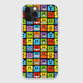 Чехол для iPhone 12 Pro Max с принтом Эмодзи в Новосибирске, Силикон |  | blue | bright | emoji | emotion | funny | green | orange | purple | red | smiley face | yellow | желтый | забавный | зеленый | красный | лицо | оранжевый | смайлик | смешной | фиолетовый | эмодзи | эмоция | яркий