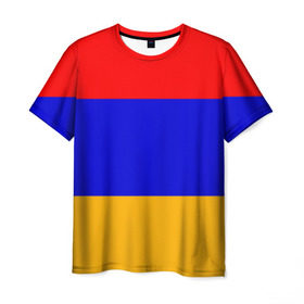 Мужская футболка 3D с принтом Армения. Флаг. в Новосибирске, 100% полиэфир | прямой крой, круглый вырез горловины, длина до линии бедер | армения | армянский | государство | знамя | кавказ | республика | символ | снг | ссср | страна | флаг