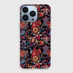 Чехол для iPhone 13 Pro с принтом Этнический орнамент в Новосибирске,  |  | asia | black | blue | curl | east | ethnic | flower | india | ornament | pattern | petal | red | yellow | zendudl | азия | восток | желтый | завитушка | зендудл | индия | красный | лепесток | орнамент | узор | цветок | черный | этнический