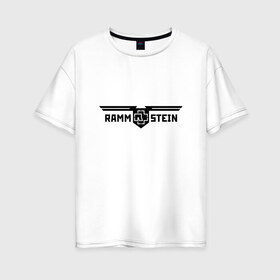 Женская футболка хлопок Oversize с принтом Rammstein в Новосибирске, 100% хлопок | свободный крой, круглый ворот, спущенный рукав, длина до линии бедер
 | germany | rammstein | индостриал металл | немецкая группа | немцы | пиротехника | раммштайн | рок | рок группа | три икса | ххх
