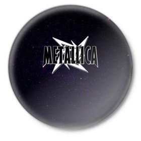 Значок с принтом Metallica в Новосибирске,  металл | круглая форма, металлическая застежка в виде булавки | metallica | группа | метал | металлика | музыка | песни | рок