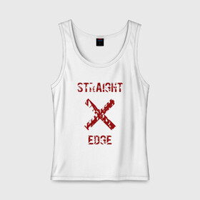 Женская майка хлопок с принтом Straight edge в Новосибирске, 95% хлопок, 5% эластан |  | straight edge | sxe | острая грань | схе