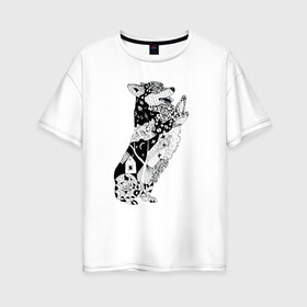 Женская футболка хлопок Oversize с принтом Корги Зенарт в Новосибирске, 100% хлопок | свободный крой, круглый ворот, спущенный рукав, длина до линии бедер
 | вельш корги | корги | пемброк | собака