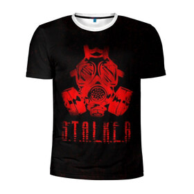 Мужская футболка 3D спортивная с принтом S.T.A.L.K.E.R. в Новосибирске, 100% полиэстер с улучшенными характеристиками | приталенный силуэт, круглая горловина, широкие плечи, сужается к линии бедра | game | metro | metro 3033 | s.t.a.l.k.e.r. | stalker | игра | метро | сталкер