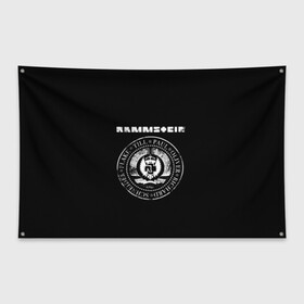 Флаг-баннер с принтом Rammstein в Новосибирске, 100% полиэстер | размер 67 х 109 см, плотность ткани — 95 г/м2; по краям флага есть четыре люверса для крепления | rammstein | till lindemann | берлин | германия | металл | музыка | рамштайн | тилль линдеманн