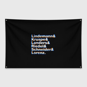 Флаг-баннер с принтом Rammstein в Новосибирске, 100% полиэстер | размер 67 х 109 см, плотность ткани — 95 г/м2; по краям флага есть четыре люверса для крепления | rammstein | till lindemann | берлин | германия | металл | музыка | рамштайн | тилль линдеманн