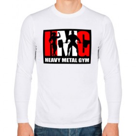 Мужской лонгслив хлопок с принтом Бодибилдинг Heavy Metal Gym в Новосибирске, 100% хлопок |  | heavy metal gym | heavymetalgym | hmgym | атлет | бодибилдер | бодибилдинг | качок | кроссфит | лого | пауэрлифтинг | силовые тренировки | становая тяга | стронгмэн | тренажерный зал | штанга