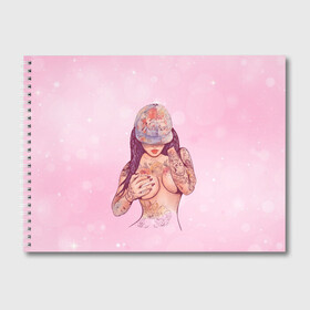 Альбом для рисования с принтом Sexy girl в Новосибирске, 100% бумага
 | матовая бумага, плотность 200 мг. | Тематика изображения на принте: девушка | летняя | тату | татуировки | тело | тянка