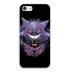 Чехол для iPhone 5/5S матовый с принтом Pokemon Gengar Rubber в Новосибирске, Силикон | Область печати: задняя сторона чехла, без боковых панелей | battle | drawing | entei | go | legendary | lugia | metagross | nintendo | pikachu | pokemon | raikou | squirtle | zapdos | брок | бульбазавр | мисти | монстр | пикачу | покемон | эш