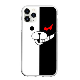 Чехол для iPhone 11 Pro Max матовый с принтом MONOKUMA (КАПЮШОН) в Новосибирске, Силикон |  | Тематика изображения на принте: anime | bear | black  white | danganronpa | kurokuma | monodam | monokuma | monomi | monotaro | pink | rabbit | school | shirokuma | аниме | главарь | мoноми | монокума | черно белый | школа