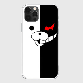 Чехол для iPhone 12 Pro с принтом MONOKUMA (КАПЮШОН) | МОНОКУМА в Новосибирске, силикон | область печати: задняя сторона чехла, без боковых панелей | Тематика изображения на принте: anime | bear | black  white | danganronpa | kurokuma | monodam | monokuma | monomi | monotaro | pink | rabbit | school | shirokuma | аниме | главарь | мoноми | монокума | черно белый | школа