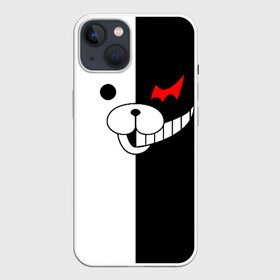 Чехол для iPhone 13 с принтом MONOKUMA (КАПЮШОН) | МОНОКУМА в Новосибирске,  |  | anime | bear | black  white | danganronpa | kurokuma | monodam | monokuma | monomi | monotaro | pink | rabbit | school | shirokuma | аниме | главарь | мoноми | монокума | черно белый | школа