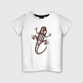 Детская футболка хлопок с принтом Geko в Новосибирске, 100% хлопок | круглый вырез горловины, полуприлегающий силуэт, длина до линии бедер | гекон | динозавры | дракон | животные | лягушки | ящер | ящерица