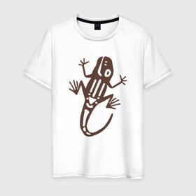 Мужская футболка хлопок с принтом Geko в Новосибирске, 100% хлопок | прямой крой, круглый вырез горловины, длина до линии бедер, слегка спущенное плечо. | гекон | динозавры | дракон | животные | лягушки | ящер | ящерица