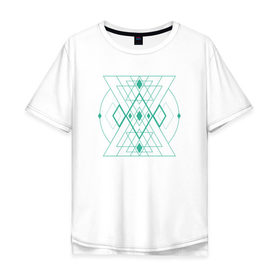 Мужская футболка хлопок Oversize с принтом Мужество сакрала в Новосибирске, 100% хлопок | свободный крой, круглый ворот, “спинка” длиннее передней части | fractal | sacral | сакрал | сакральная геометрия | тетрайдер | треугольник | узоры | фракталы