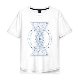 Мужская футболка хлопок Oversize с принтом Сакральная геометрия в Новосибирске, 100% хлопок | свободный крой, круглый ворот, “спинка” длиннее передней части | sacral | арт | геометрия | круги на полях | сакральная геометрия | треугольник | узоры | фракталы