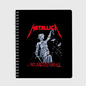 Тетрадь с принтом Metallica в Новосибирске, 100% бумага | 48 листов, плотность листов — 60 г/м2, плотность картонной обложки — 250 г/м2. Листы скреплены сбоку удобной пружинной спиралью. Уголки страниц и обложки скругленные. Цвет линий — светло-серый
 | album | black | concert | heavy | kirk | metal | metallica | music | rock | tolls | джеймс хэтфилд | кирк хэмметт | клифф бёртон | ларс ульрих | метал | металлика | трэш
