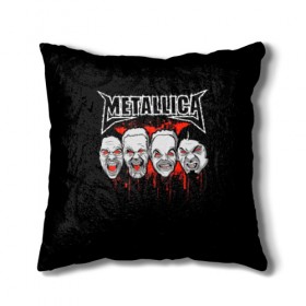 Подушка 3D с принтом Metallica в Новосибирске, наволочка – 100% полиэстер, наполнитель – холлофайбер (легкий наполнитель, не вызывает аллергию). | состоит из подушки и наволочки. Наволочка на молнии, легко снимается для стирки | album | black | concert | heavy | kirk | metal | metallica | music | rock | tolls | джеймс хэтфилд | кирк хэмметт | клифф бёртон | ларс ульрих | метал | металлика | трэш