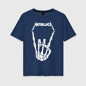 Женская футболка хлопок Oversize с принтом METALLICA в Новосибирске, 100% хлопок | свободный крой, круглый ворот, спущенный рукав, длина до линии бедер
 | matters metallica | music | nothing else | rock | trash metal | группа | музыка | музыканты | рок | трэш металл