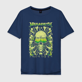 Мужская футболка хлопок Oversize с принтом Megadeth в Новосибирске, 100% хлопок | свободный крой, круглый ворот, “спинка” длиннее передней части | американская | группа | дэйв мастейн | кико лоурейро | марти фридман | метал | треш метал | трэш | хеви метал