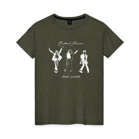 Женская футболка хлопок с принтом Майкл Джексон в Новосибирске, 100% хлопок | прямой крой, круглый вырез горловины, длина до линии бедер, слегка спущенное плечо | автор песен | актёр | американский певец | аранжировщик | музыка | музыкальный продюсер | поп | сценарист | танцор | филантроп | хореограф