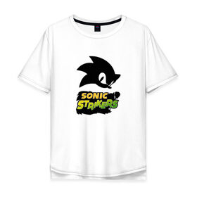 Мужская футболка хлопок Oversize с принтом SONIC STRIKERS в Новосибирске, 100% хлопок | свободный крой, круглый ворот, “спинка” длиннее передней части | hedgehog | metal sonic | silver | silver the hedgehog | sonic | sonic boom | sonic the hedgehog | ёж сонник | игры | соник | фильмы