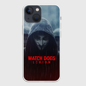 Чехол для iPhone 13 mini с принтом WATCH DOGS LEGION в Новосибирске,  |  | action | ct os | ded sec | fox | game | hacker | legion | watch dogs | watch dogs 2 | watch dogs legion | знак лиса | игра | компьютерная игра | легион | хакер