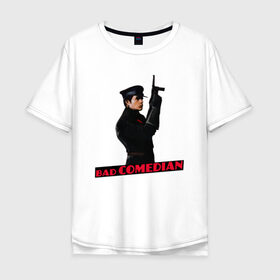 Мужская футболка хлопок Oversize с принтом BadComedian в Новосибирске, 100% хлопок | свободный крой, круглый ворот, “спинка” длиннее передней части | bad | bad comedian | badcomedian | badcomedian youtube | comedian | блогер | бэд | бэд комедиан | бэдкомедиан | бэдкомедиан ютуб