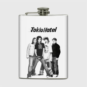 Фляга с принтом Tokio Hotel в Новосибирске, металлический корпус | емкость 0,22 л, размер 125 х 94 мм. Виниловая наклейка запечатывается полностью | Тематика изображения на принте: alternative rock | band | bill kaulitz | boys | german | hotel | music | pop rock | powerpop | synthpop | tokyo | tom ka | альтернативный рок | билл каулитц | георг листинг | группа | густав шефер | мальчики | музыка | немецкая | отель | пауэр поп