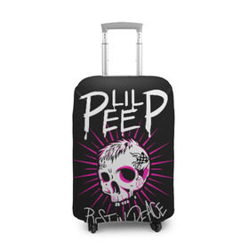 Чехол для чемодана 3D с принтом Lil Peep в Новосибирске, 86% полиэфир, 14% спандекс | двустороннее нанесение принта, прорези для ручек и колес | crybaby | gustav elijah ahr | hellboy | lil peep | lilpeep | peep | rap | густав элайджа ар | лил пип | рэп | хип хоп | эмо рэп