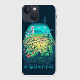 Чехол для iPhone 13 mini с принтом Totoro в Новосибирске,  |  | anime | forest | meme | my neighbor | protectors | tokyo | totoro | аниме | гибли | иероглиф | манга | миядзаки | мой сосед | стиль | тоторо | фентези | хаяо | япония