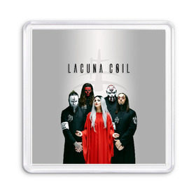 Магнит 55*55 с принтом Lacuna Coil в Новосибирске, Пластик | Размер: 65*65 мм; Размер печати: 55*55 мм | Тематика изображения на принте: alternative | cristina scabbia | epic metal | goth | gothic | lacuna | lacuna coil | melodic metal | metal | nu metal | rock | готик рок | готика | готический рок | метал